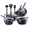 Nutrichef Diamond Home Kitchen Cookware Set (Dark Blue) NCCW11DS